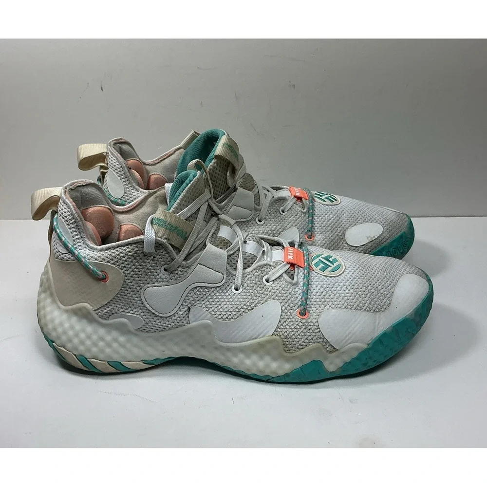 Adidas Harden Vol 6 Mens 11.5 White Basketball Shoes Athletic Sneakers GW9031‎